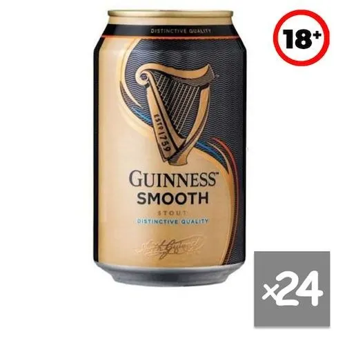 Guinness Smooth Stout Can -33cl X 24 Cans